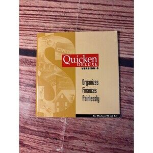 Quicken Deluxe Version 6 Software CD-ROM Finance Software For Windows 95 and 3.1